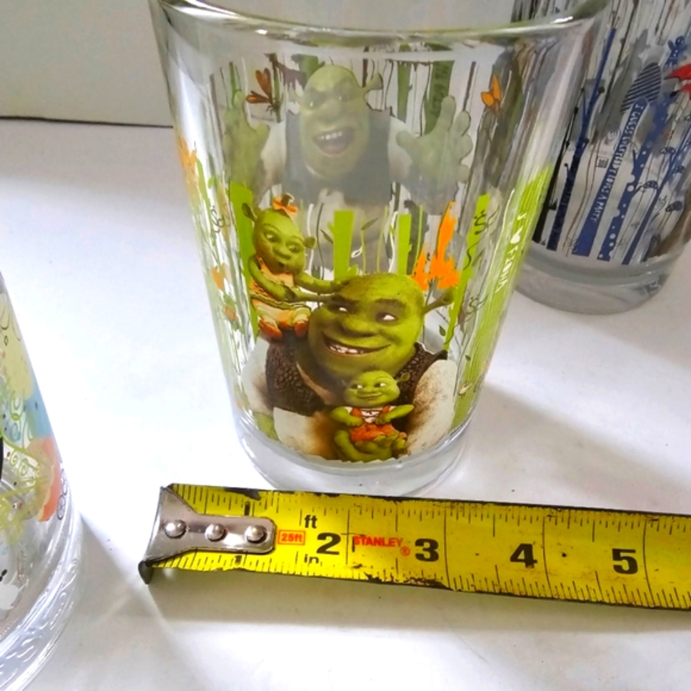 Shrek the third collector glasses drinking glasses 5inch Three juice gla… - Picture 7 of 9